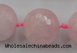 CLS15 15.5 inches 30mm faceted round large rose quartz beads