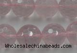 CLS155 15.5 inches 18mm faceted round rose quartz beads