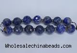 CLS304 7.5 inches 25mm faceted round large sodalite gemstone beads