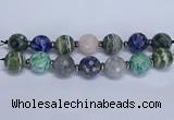 CLS305 7.5 inches 25mm faceted round mixed gemstone beads