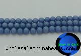 CLU103 15.5 inches 10mm round blue luminous stone beads