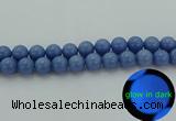 CLU105 15.5 inches 14mm round blue luminous stone beads