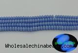 CLU120 15.5 inches 4*6mm rondelle blue luminous stone beads