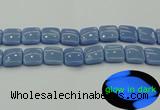 CLU155 15.5 inches 18*18mm square blue luminous stone beads