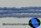 CLU161 15.5 inches 10*14mm rectangle blue luminous stone beads