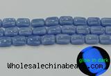 CLU163 15.5 inches 13*18mm rectangle blue luminous stone beads