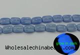 CLU167 15.5 inches 15*20mm rectangle blue luminous stone beads