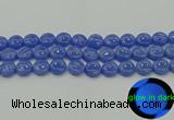 CLU172 15.5 inches 12mm flat round blue luminous stone beads