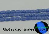 CLU201 15.5 inches 10*14mm rectangle blue luminous stone beads