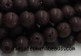 CLV204 15.5 inches 14mm round coffee natural lava beads wholesale