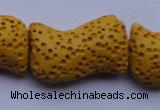 CLV21 16 inches 13*21mm marquise yellow natural lava beads wholesale