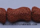 CLV22 15 inches 19*30mm marquise red natural lava beads wholesale