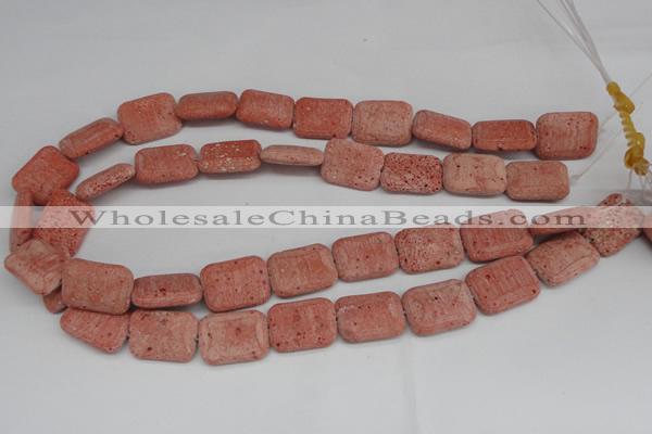 CLV300 15.5 inches 15*20mm rectangle lava beads wholesale