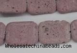 CLV301 15.5 inches 15*20mm rectangle lava beads wholesale