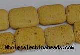 CLV302 15.5 inches 15*20mm rectangle lava beads wholesale