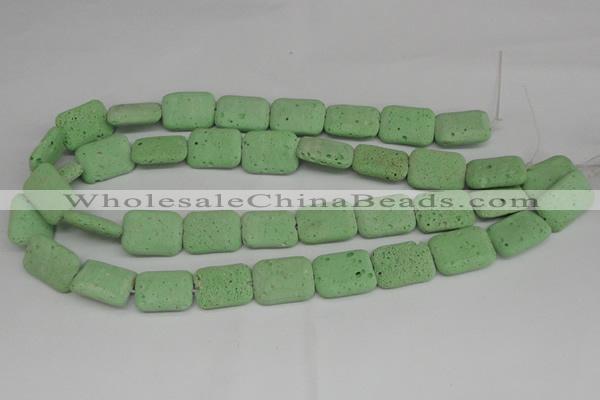 CLV303 15.5 inches 15*20mm rectangle lava beads wholesale