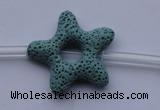 CLV31 15.5 inches 7*32mm star blue natural lava beads wholesale