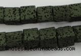 CLV390 15.5 inches 10*10mm cube dyed lava beads wholesale