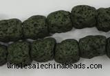 CLV395 15.5 inches 13*13mm nuggets dyed lava beads wholesale