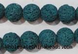 CLV454 15.5 inches 12mm round dyed blue lava beads wholesale