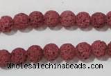 CLV468 15.5 inches 8mm round dyed red lava beads wholesale