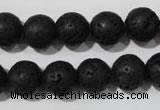 CLV486 15.5 inches 12mm round black lava beads wholesale