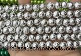 CLV531 15.5 inches 6mm round plated lava beads wholesale