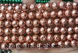 CLV533 15.5 inches 6mm round plated lava beads wholesale