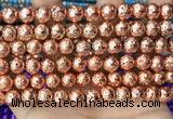 CLV542 15.5 inches 8mm round plated lava beads wholesale