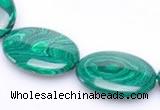 CMA04 flat oval 18*25mm imitate malachite beads Wholesale