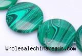 CMA08 15.5 inches 25mm coin imitate malachite beads wholesale