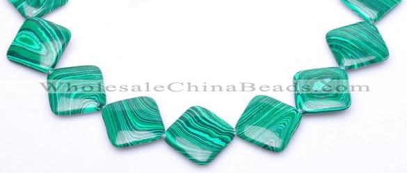 CMA10 15.5 inches 31mm rhombus imitate malachite beads wholesale