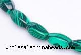 CMA25 8*14mm faceted drum imitate malachite beads Wholesale