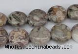 CMB08 15.5 inches 14mm flat round natural medical stone beads