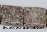 CMB24 15.5 inches 30*30mm square natural medical stone beads