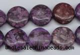 CMB31 15.5 inches 16mm flat round dyed natural medical stone beads