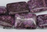 CMB41 15.5 inches 18*25mm rectangle dyed natural medical stone beads