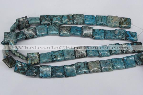 CMB52 15.5 inches 16*16mm square dyed natural medical stone beads