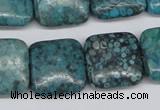 CMB54 15.5 inches 20*20mm square dyed natural medical stone beads