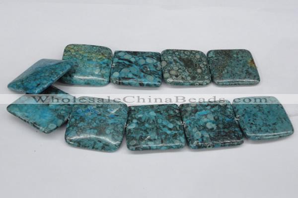 CMB56 15.5 inches 40*40mm square dyed natural medical stone beads