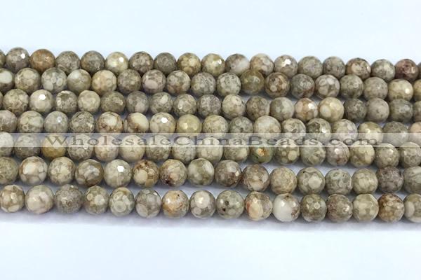 CMB60 15 inches 6mm faceted round medical stone beads