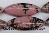 CME08 15.5 inches 15*40mm marquise rhodonite gemstone beads