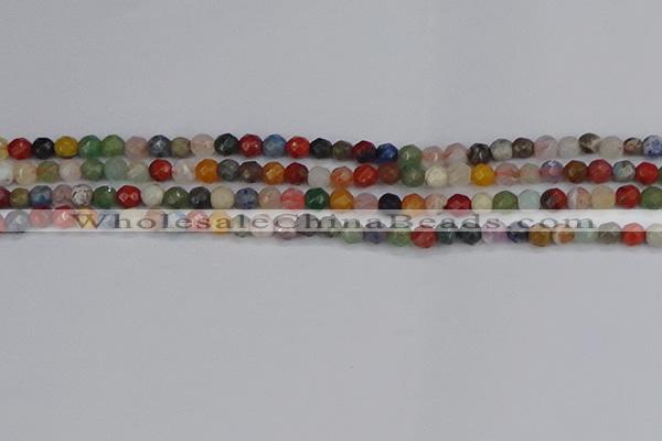 CME100 15.5 inches 4mm faceted round mixed gemstone beads