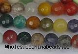 CME101 15.5 inches 6mm faceted round mixed gemstone beads