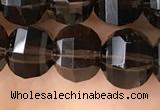 CME212 15.5 inches 7*9mm - 8*10mm pumpkin smoky quartz beads