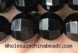 CME243 15.5 inches 10*11mm - 10*12mm pumpkin black quartz beads