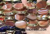 CME529 12 inches 18*28mm - 20*30mm flat teardrop banded agate beads