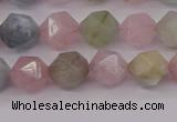 CMG202 15.5 inches 8mm faceted nuggets morganite gemstone beads