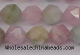 CMG204 15.5 inches 12mm faceted nuggets morganite gemstone beads