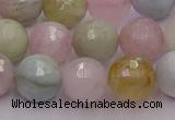 CMG212 15.5 inches 10mm faceted round morganite beads wholesale